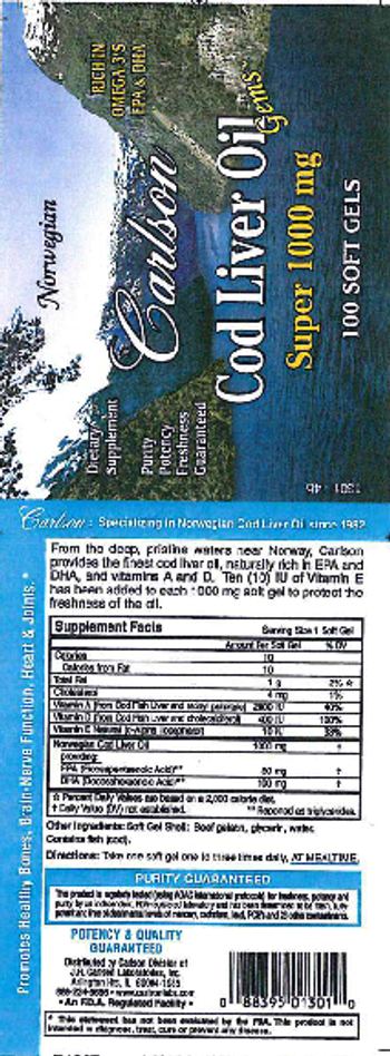Carlson Cod Liver Oil Gems Super 1000 mg - supplement