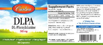 Carlson DLPA DL-Phenylalanine 500 mg - supplement