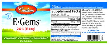 Carlson E-Gems 200 IU (134 mg) - supplement
