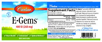 Carlson E-Gems 400 IU (268 mg) - supplement