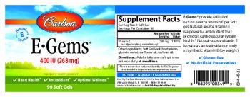 Carlson E-Gems 400 IU (268 mg) - supplement