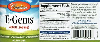 Carlson E-Gems 400 IU (268 mg) - supplement