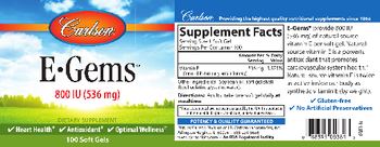 Carlson E-Gems 800 IU (536 mg) - supplement