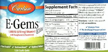 Carlson E-Gems Elite 1,000 IU (670 mg) - supplement
