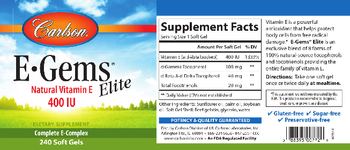 Carlson E-Gems Elite 400 IU - supplement