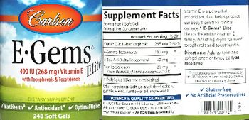 Carlson E-Gems Elite 400 IU (268 mg) - supplement