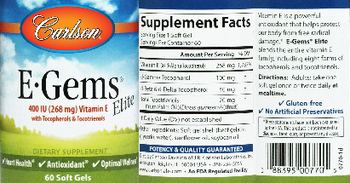 Carlson E-Gems Elite 400 IU (268 mg) - supplement