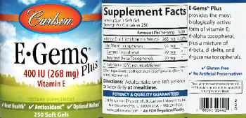Carlson E-Gems Plus 400 IU (268 mg) - supplement