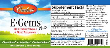 Carlson E-Gems Plus 400 IU (268 mg) - supplement