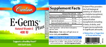 Carlson E-Gems Plus 400 IU - supplement