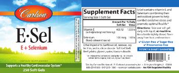 Carlson E-Sel 800 IU - supplement