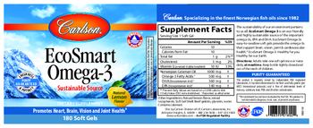 Carlson EcoSmart Omega-3 Natural Lemon Flavor - supplement
