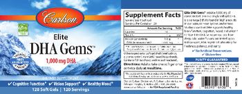 Carlson Elite DHA Gems 1,000 mg - supplement