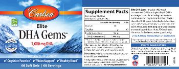 Carlson Elite DHA Gems 1,000 mg DHA - supplement