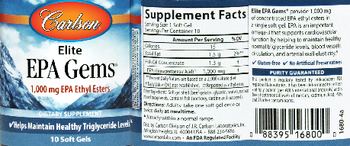Carlson Elite EPA Gems 1,000 mg - supplement