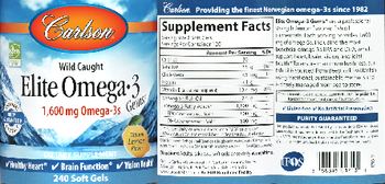 Carlson Elite Omega-3 Gems 1,600 mg Natural Lemon Flavor - supplement