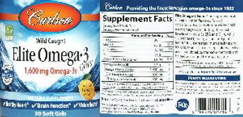 Carlson Elite Omega-3 Gems 1,600 mg Natural Lemon Flavor - supplement