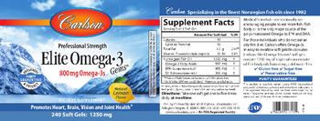 Carlson Elite Omega-3 Gems Natural Lemon Flavor - supplement