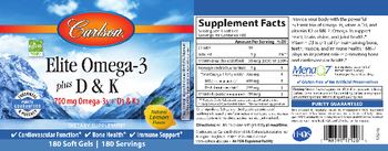 Carlson Elite Omega-3 plus D & K Natural Lemon Flavor - supplement