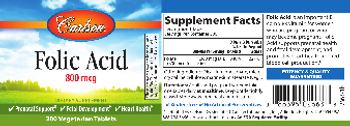 Carlson Folic Acid 800 mcg - supplement