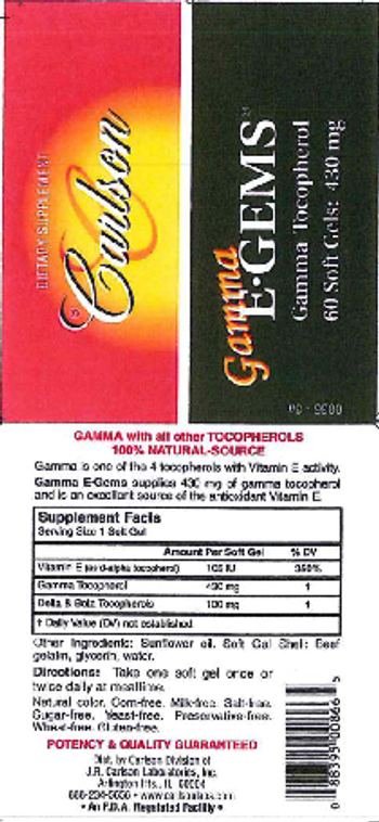 Carlson Gamma E-Gems 430 mg - supplement