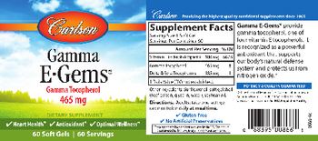Carlson Gamma E-Gems 465 mg - supplement