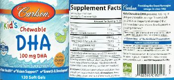 Carlson Kid's Chewable DHA 100 mg Bursting Orange Flavor! - supplement
