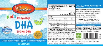 Carlson Kid's Chewable DHA 100 mg Bursting Orange Flavor! - supplement