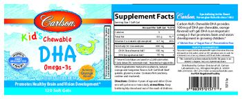 Carlson Kid's Chewable DHA Omega-3s Bursting Orange Flavor - supplement