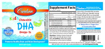 Carlson Kid's Chewable DHA Omega-3s Bursting Orange Flavor! - supplement