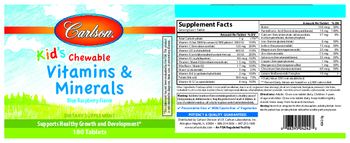 Carlson Kid's Chewable Vitamins and Minerals Blue Raspberry Flavor - supplement