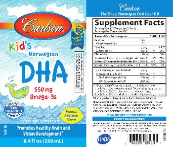 Carlson Kid's DHA Natural Lemon Flavor - supplement