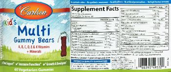 Carlson Kid's Multi Gummy Bears Natural Raspberry Flavor - supplement