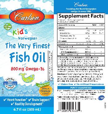 Carlson Kid's The Very Finest Fish Oil Natural Orange Flavor - supplement
