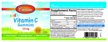 Carlson Kid's Vitamin C Gummies 125 mg Natural Orange Flavor - supplement