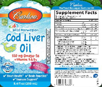 Carlson Kid's Wild Norwegian Cod Liver Oil Bubble Gum - supplement