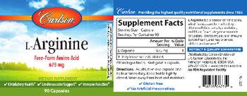 Carlson L-Arginine 675 mg - supplement