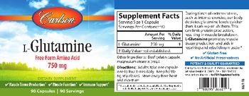 Carlson L-Glutamine 750 mg - supplement