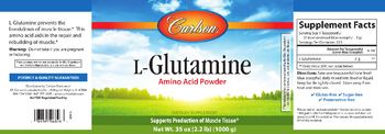 Carlson L-Glutamine Amino Acid Powder - supplement