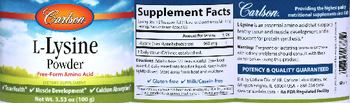 Carlson L-Lysine Powder - supplement