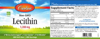 Carlson Lecithin 1,200 mg - these statements have not been evaluated by the fda this product is not intended to diagnose treat c