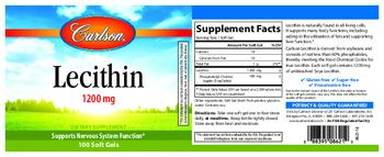 Carlson Lecithin 1200 mg - supplement
