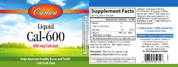 Carlson Liquid Cal-600 - supplement
