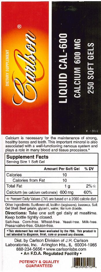 Carlson Liquid Cal-600 - supplement
