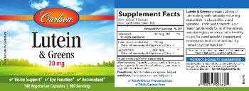 Carlson Lutein & Greens 20 mg - supplement