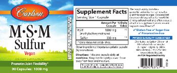 Carlson M-S-M Sulfur - supplement