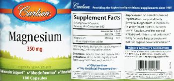 Carlson Magnesium 350 mg - supplement