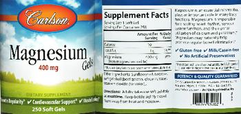 Carlson Magnesium Gels 400 mg - supplement