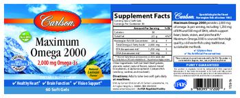 Carlson Maximum Omega 2000 Natural Lemon Flavor - supplement