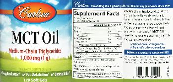 Carlson MCT Oil 1,000 mg (1 g) - supplement